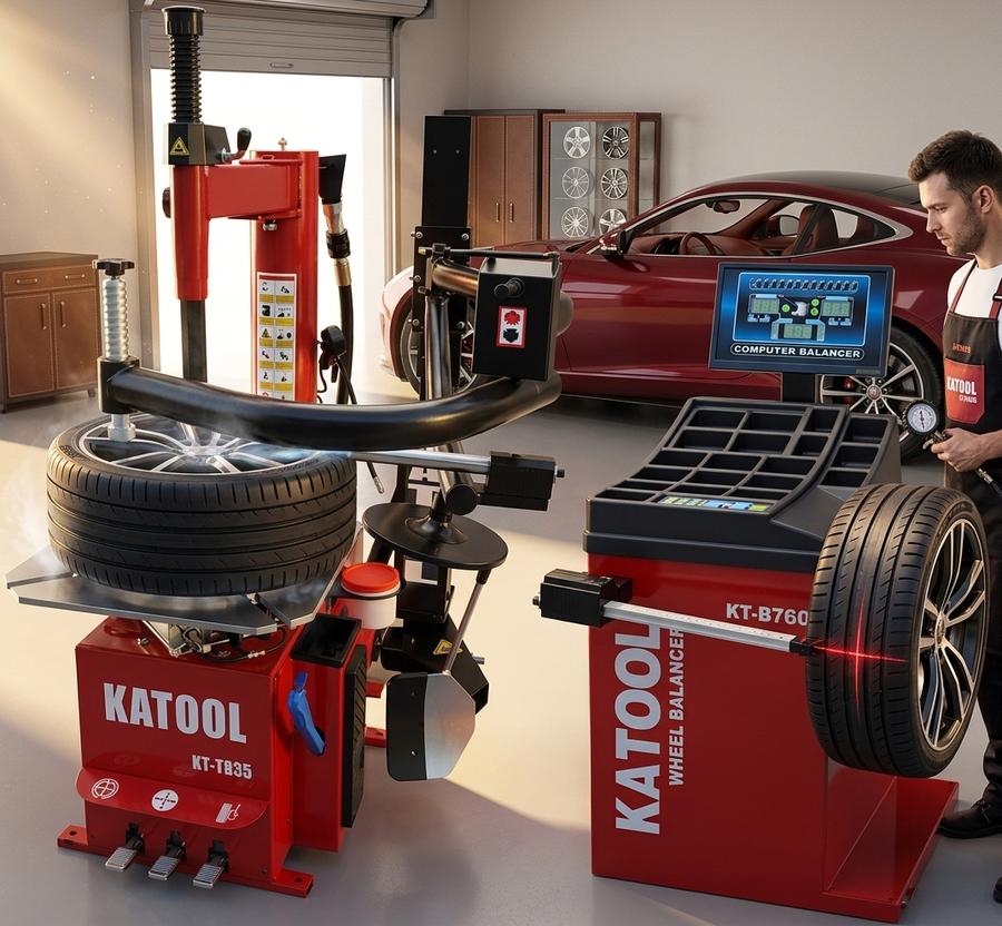 Tire changer KT835 and wheel balancer KT-B760 setup